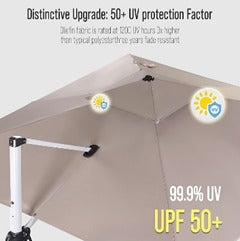 10x13 ft Cantilever Patio Umbrella with Solar Powered LED - Beige
