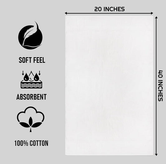 Commercial Hand Towels White – 100% Cotton | 16" x 27"| 3Lbs/Dzn