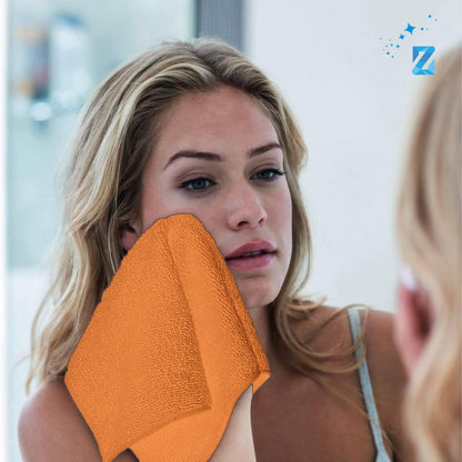 Cotton Washcloths (12 x 12 Inches) - | 100% Cotton | 500 GSM (6 Multicolors) | Pack of 12