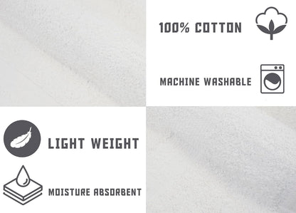 ZUPERIA White Bath Mats – 20" x 30" | 100% Cotton | 645 GSM