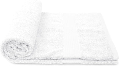 White/Black Bath Towels (30 x 60 Inches) – 100% Ring-Spun Cotton | 500 GSM | Pack of 4