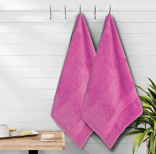 Navy/Pink Bath Towels (30 x 60 Inches) – 100% Ring-Spun Cotton | 500 GSM | Pack of 4