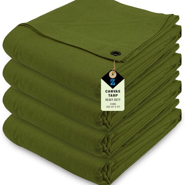 Zuperia Tarp, Tarpaulin Cover for Canopy Tent, Roof, Camping, Woodpile (Olive Green)