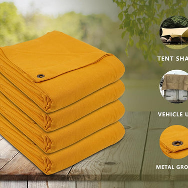 Zuperia Tarp, Tarpaulin Cover for Canopy Tent, Roof, Camping, Woodpile (TAN)