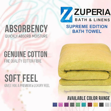 Supreme Edition 100% Cotton Bath Towels (700 GSM) - Highly Absorbent & Large, Perfect for Daily Use