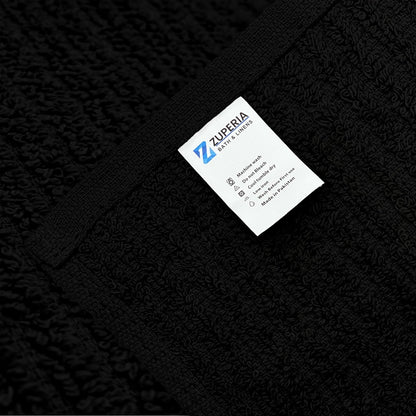 Premium Ribbed Bar Mops Black – | 100% Cotton | 12" x 12" | 20 Oz per Dzn