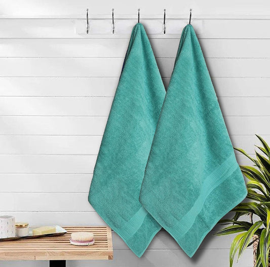 Torquise Bath Towels (30 x 60 Inches) – 100% Ring-Spun Cotton | 500 GSM| Pack of 4