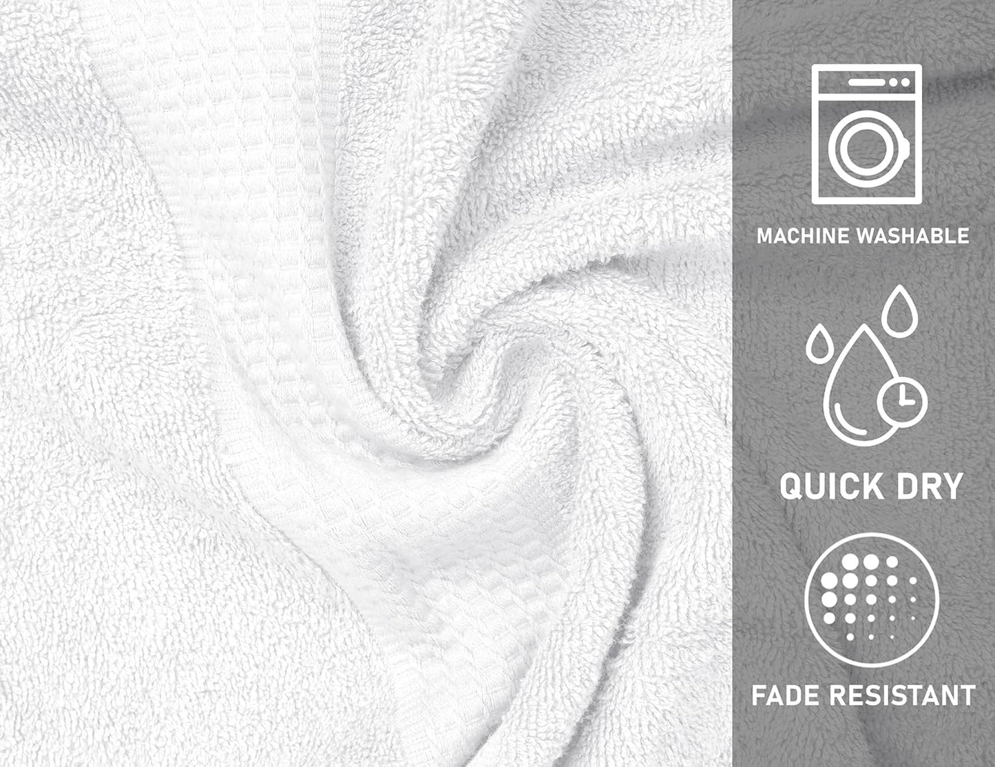White Bath Towels (30 x 60 Inches) – 100% Ring-Spun Cotton | 500 GSM | Pack of 4