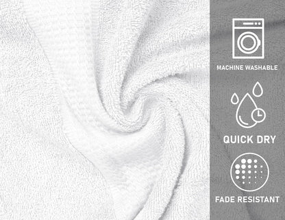 White Bath Towels (30 x 60 Inches) – 100% Ring-Spun Cotton | 500 GSM | Pack of 4