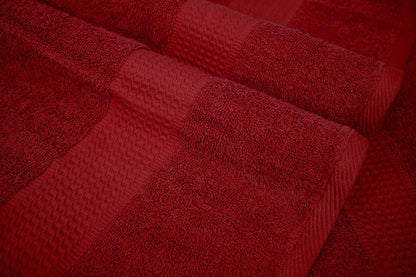 Burgundy Bath Towels (30 x 60 Inches) – 100% Ring-Spun Cotton | 500 GSM| Pack of 4