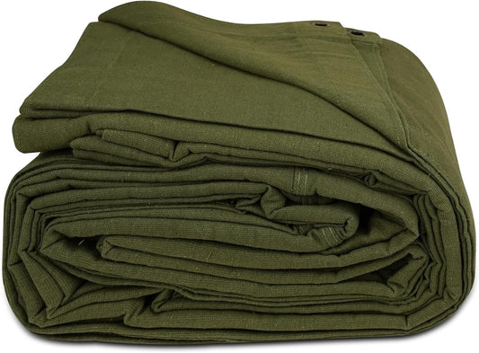 Zuperia Heavy Duty Canvas Tarp (8' x 10' ft - Pack of 1)
