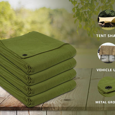 Zuperia Tarp, Tarpaulin Cover for Canopy Tent, Roof, Camping, Woodpile (Olive Green)