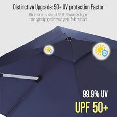 10x13 ft Cantilever Patio Umbrella with Solar Powered LED - Navy