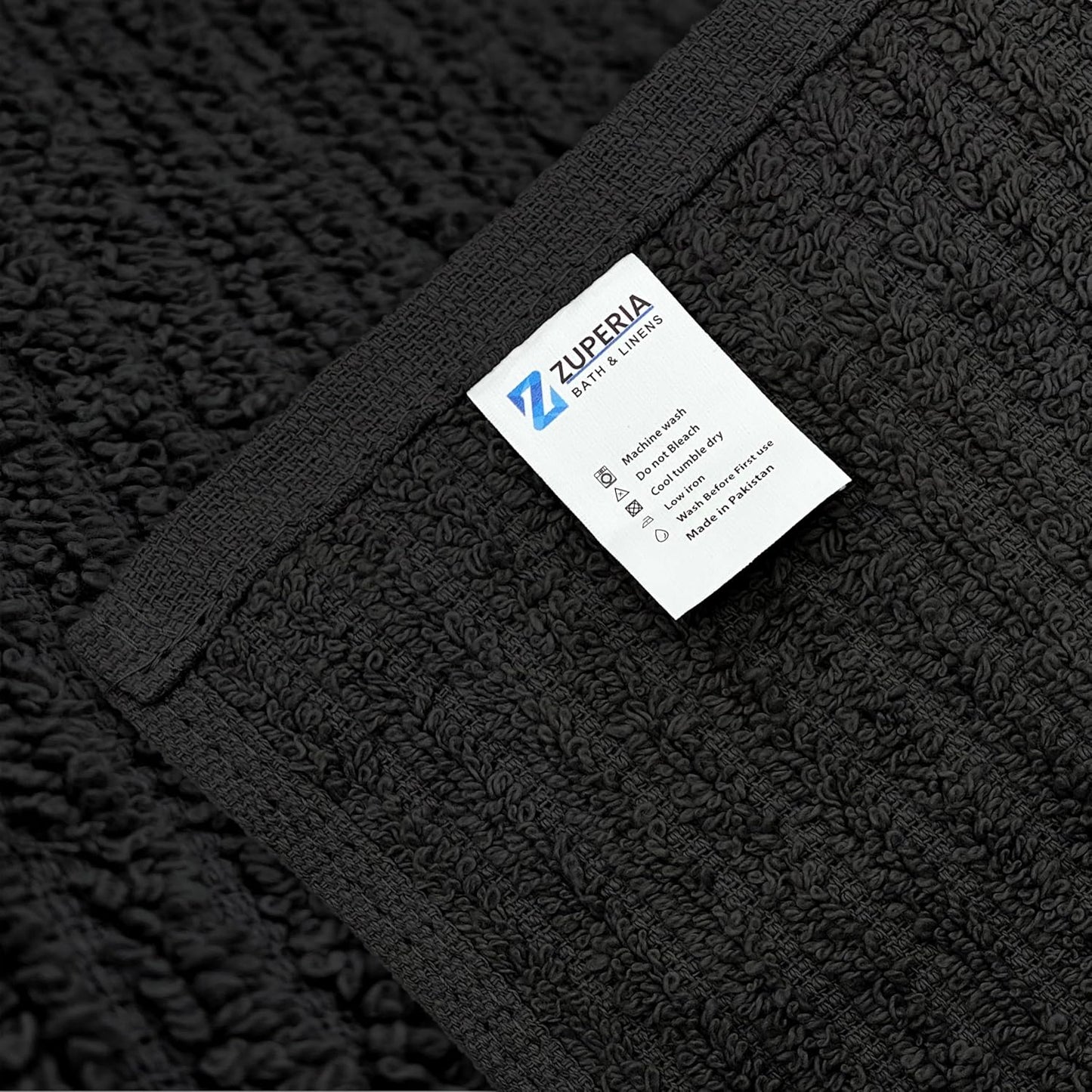 Premium Ribbed Bar Mops Grey – | 100% Cotton | 12" x 12" | 20 Oz per Dzn