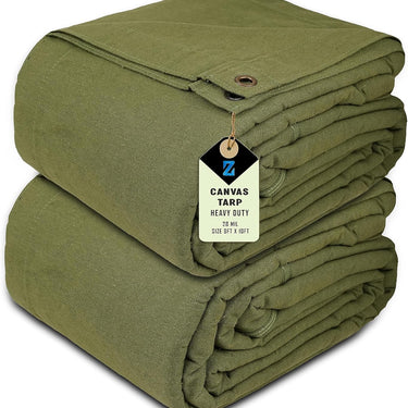 Zuperia Tarp, Tarpaulin Cover for Canopy Tent, Roof, Camping, Woodpile (Olive Green)