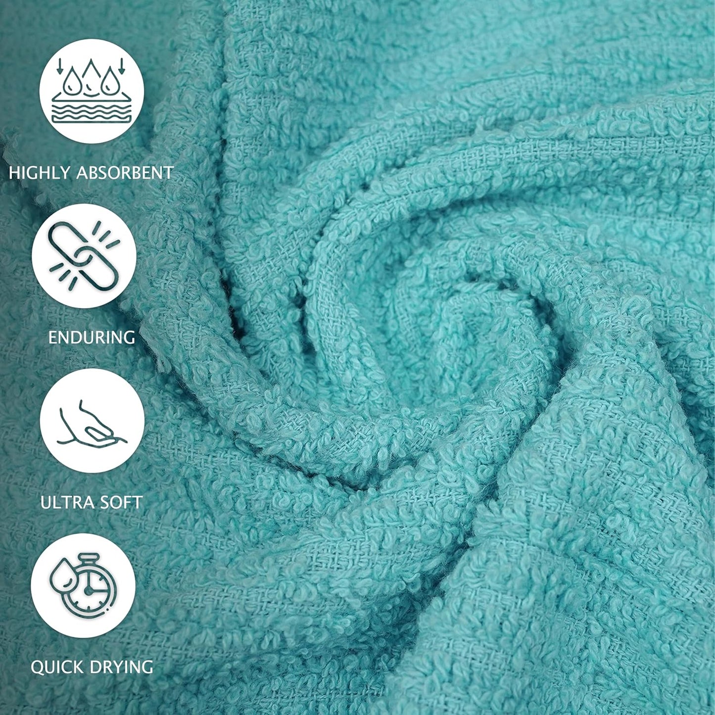 Bar Mop Towels Aqua – 16" x 19" | 100% Ring-Spun Cotton | 32 Oz per Dzn