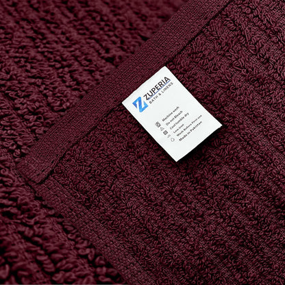 Premium Ribbed Bar Mops Red – | 100% Cotton | 12" x 12" | 20 Oz per Dzn