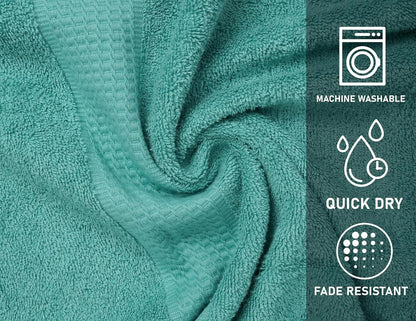 Torquise Bath Towels (30 x 60 Inches) – 100% Ring-Spun Cotton | 500 GSM| Pack of 4