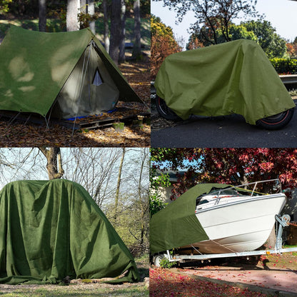 Zuperia Heavy Duty Canvas Tarp (8' x 10' ft - Pack of 1)