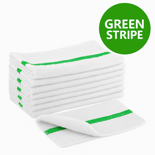 14"x17" Microfiber Bar Mop Towel – Pack of 36 - 290 GSM |Green|