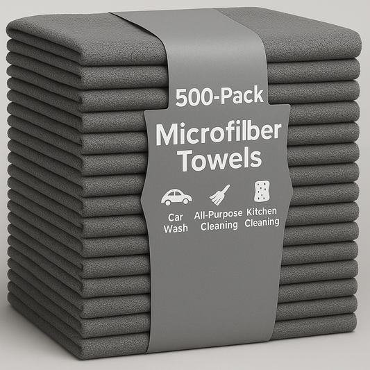 16x16 Irregular Microfiber Towels – 250 GSM | 500 Pack | Gray