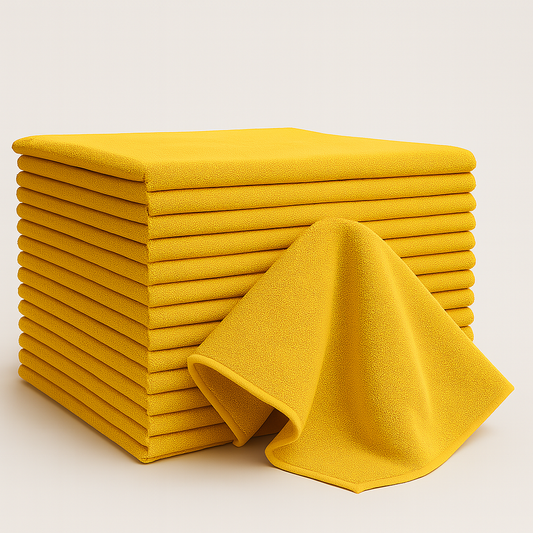 Bulk 16x16 Microfiber Vending Towels - 100 Pack |Yellow|