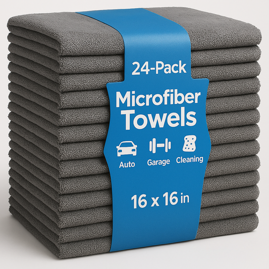 24-Pack 16x16 Microfiber Towels - 330 GSM |Gray|