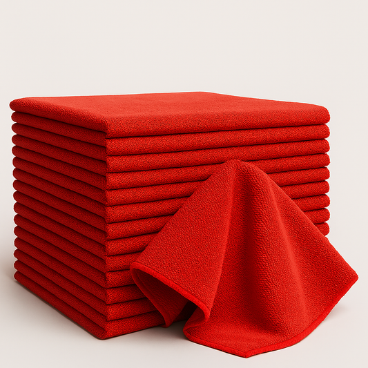 Bulk 16x16 Microfiber Vending Towels - 100 Pack |Red|