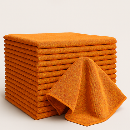 Bulk 16x16 Microfiber Vending Towels - 100 Pack |Orange|