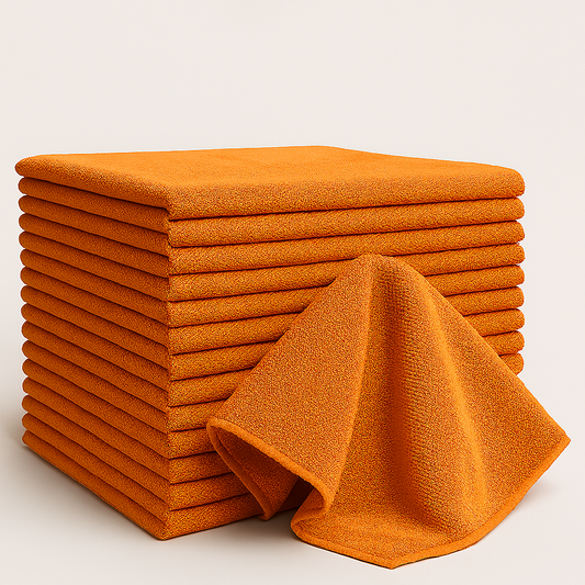 Bulk 16x16 Microfiber Vending Towels - 100 Pack |Orange|