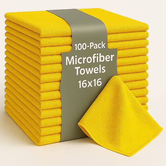 Bulk 16x16 Microfiber Vending Towels - 100 Pack |Yellow|