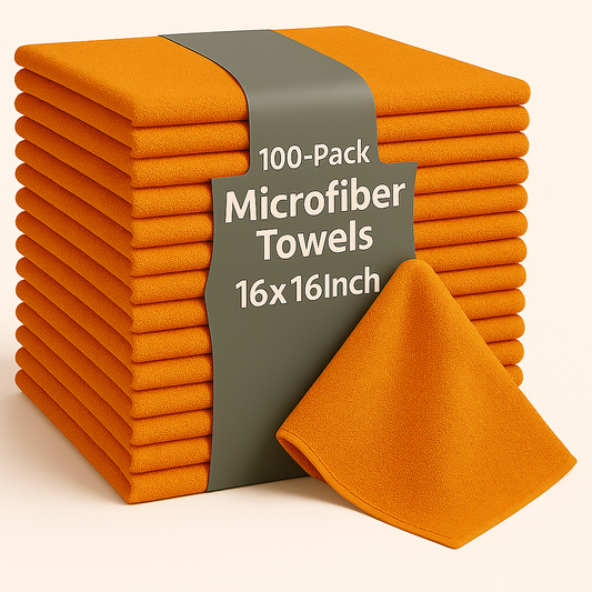 Bulk 16x16 Microfiber Vending Towels - 100 Pack |Orange|