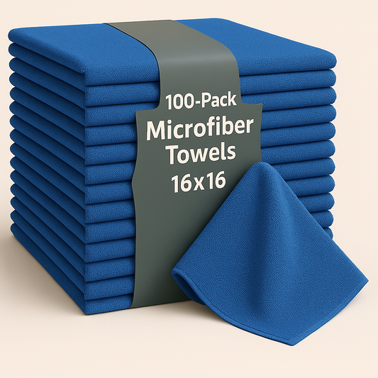 Bulk 16x16 Microfiber Vending Towels - 100 Pack |Blue|