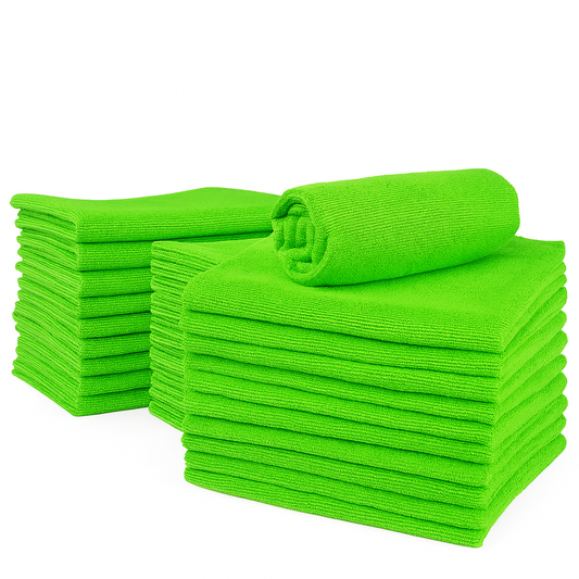14x14 Microfiber Cleaning Towels – 50 Pack |Green|