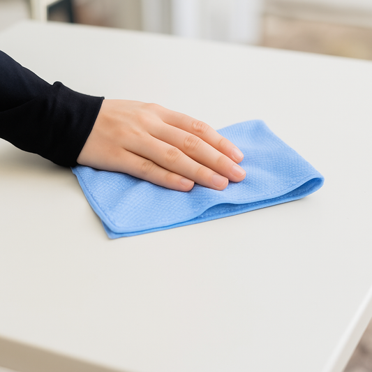 15x24 Diamond Pattern Microfiber Towels - Pack of 12 |Light Blue |
