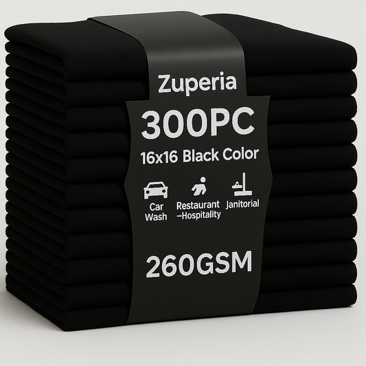 Bulk Express 260 GSM Wash Microfiber Rags –300 PCs|Black|