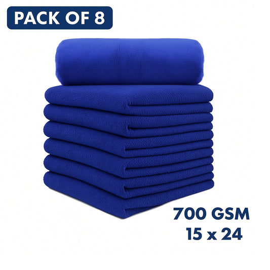 15x24 Coral Velvet Microfiber Towel Pack of 8- 700 GSM |Royal Blue|