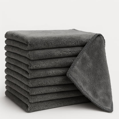 Bulk 16x16 Gray Plush Microfiber Towels -  360 GSM