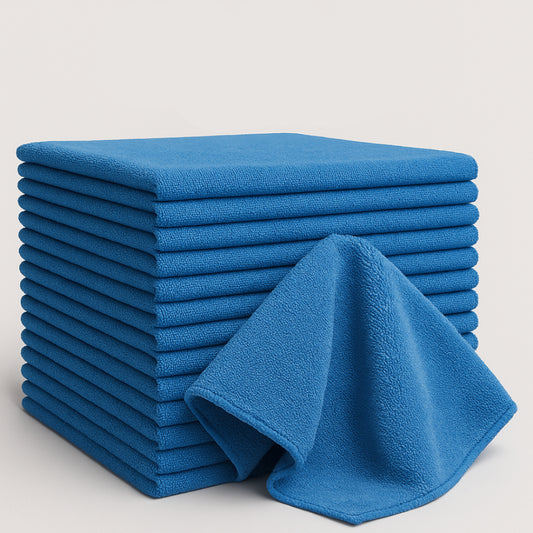 Bulk 16x16 Microfiber Vending Towels - 100 Pack |Blue|