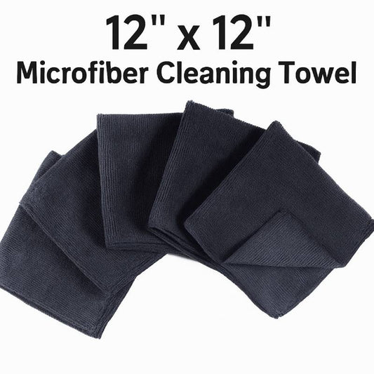 Premium Microfiber Cleaning Cloth – 12x12 Inch -Black