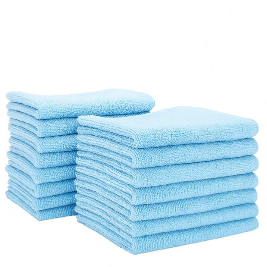 Premium Microfiber Cleaning Cloth – 12x12 Inch- Pack of 12 -Blue