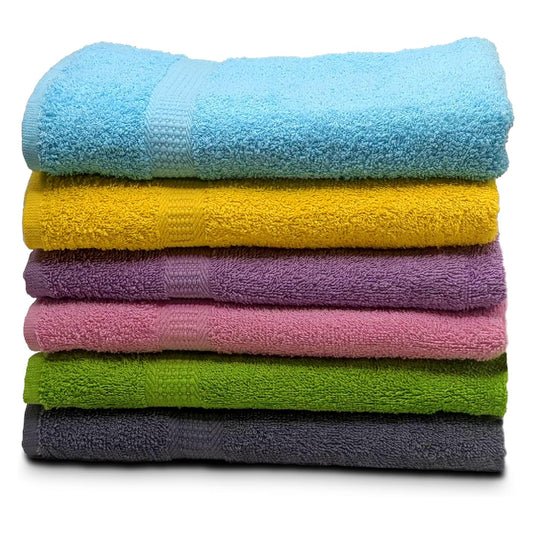 Mulitcolor Bath Towels (30x60Inches) – 100% Cotton | 500 GSM | Pack of 6