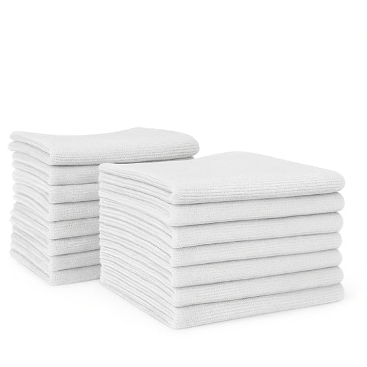 Premium Microfiber Cleaning Cloth – 12x12 Inch -White