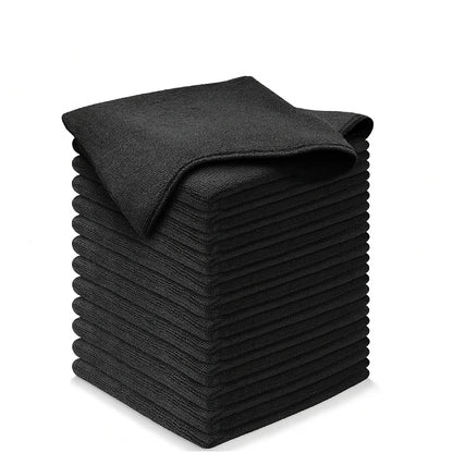 14x14 Microfiber Towels – Finished Edges - 250 GSM - 600 Pcs Pack |Black|