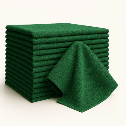 Bulk 16x27 Premium Microfiber Hand Towels - 370 GSM - Pack of 12 |Green|