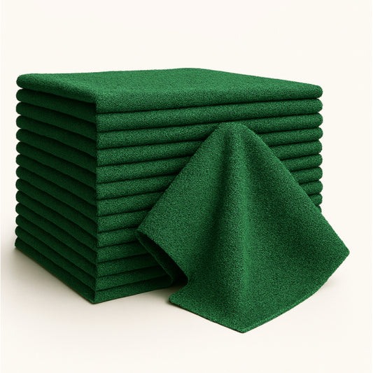 Bulk 16x27 Premium Microfiber Hand Towels - 370 GSM - Pack of 12 |Green|
