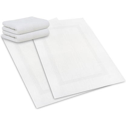 ZUPERIA White Bath Mats – 20" x 30" | 100% Cotton | 645 GSM