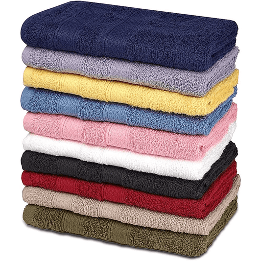 Premium Multicolor Hand Towels Colors – 100% Cotton | 16" x 28"| 500 GSM | Pack of 10