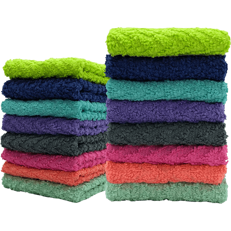 Zigzag Cotton Washcloths (12 x 12 Inches) - | 100% Cotton | 500 GSM | Pack of 24