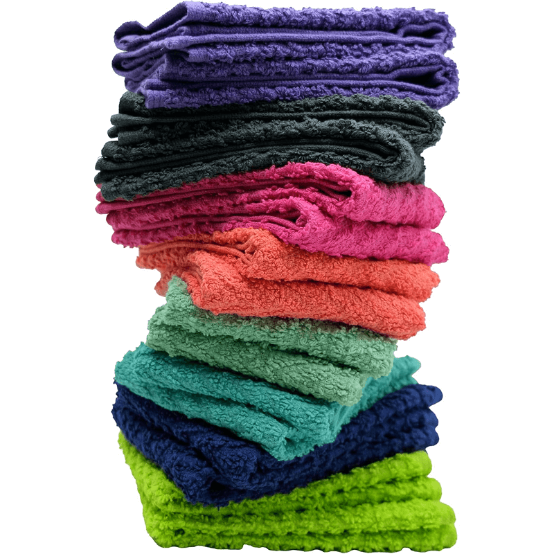 Zigzag Cotton Washcloths (12 x 12 Inches) - | 100% Cotton | 500 GSM | Pack of 24